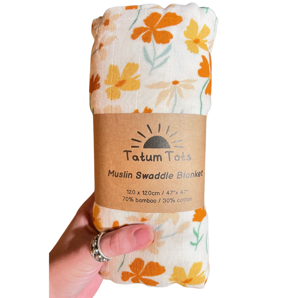 Autumn Blooms Bamboo Muslin Swaddle Blanket