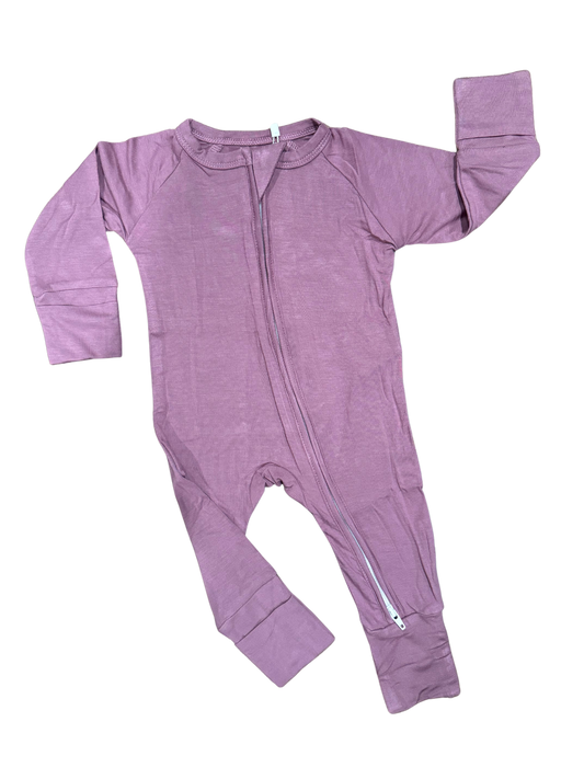 Plum Bamboo Romper - NO FOOT GRIPS